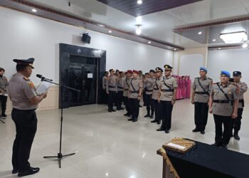Polres Mesuji Gelar Sertijab Kasat Narkoba, Kasat Intelkam, dan Kasi Propam