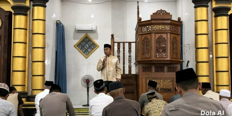 Serap Keluhan Warga, Kapolres Mesuji Gelar Subuh Keliling di Masjid Agung Al Muhajirin Simpang Pematang