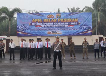 Jajaran Polres Mesuji Laksanakan Apel Gelar Pasukan Operasi Patuh Krakatau 2026