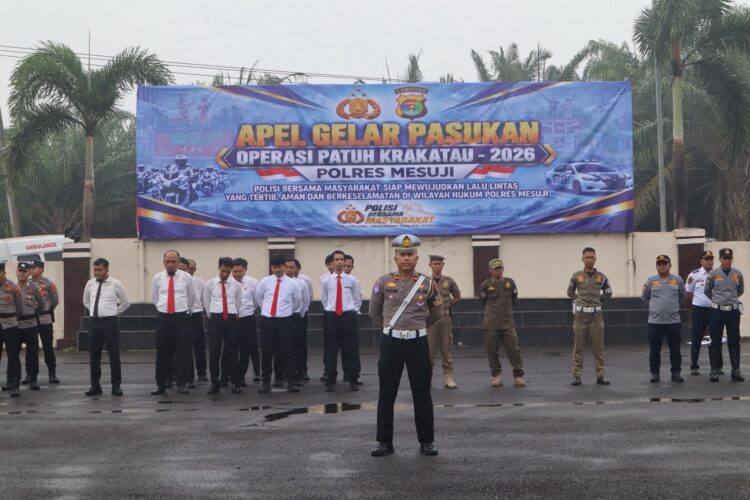 Jajaran Polres Mesuji Laksanakan Apel Gelar Pasukan Operasi Patuh Krakatau 2026