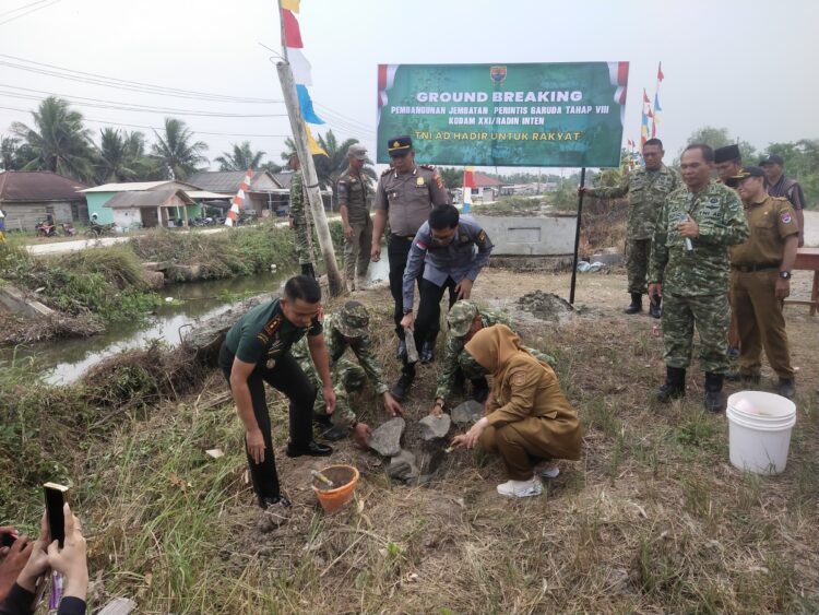Kolaborasi Pemkab Mesuji dan TNI, Jembatan Garuda Merah Putih di Bangun di RJU